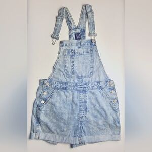 GAP Light Wash Denim Short Overalls